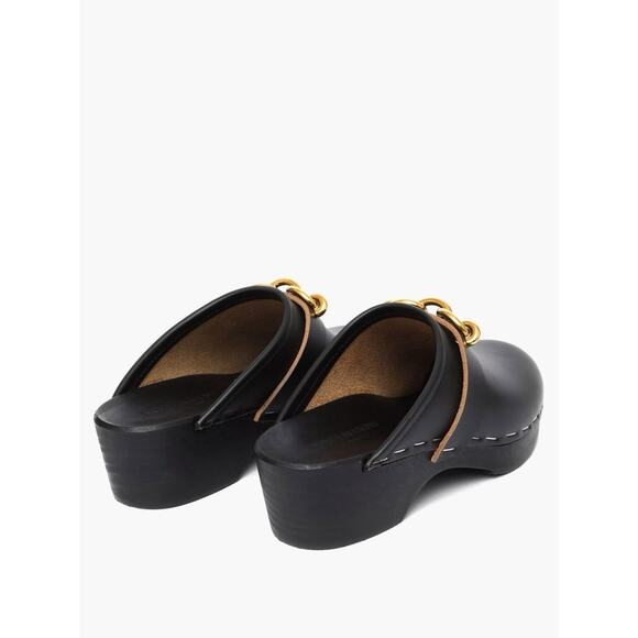 NIB Saint Laurent YSL Le Maillon EU 38 US 8 Chain Clogs Black Leather Shoes $945 - Picture 4 of 12